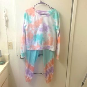 Girls sweat pants and shirt set, Tie Dye XL 14/16
